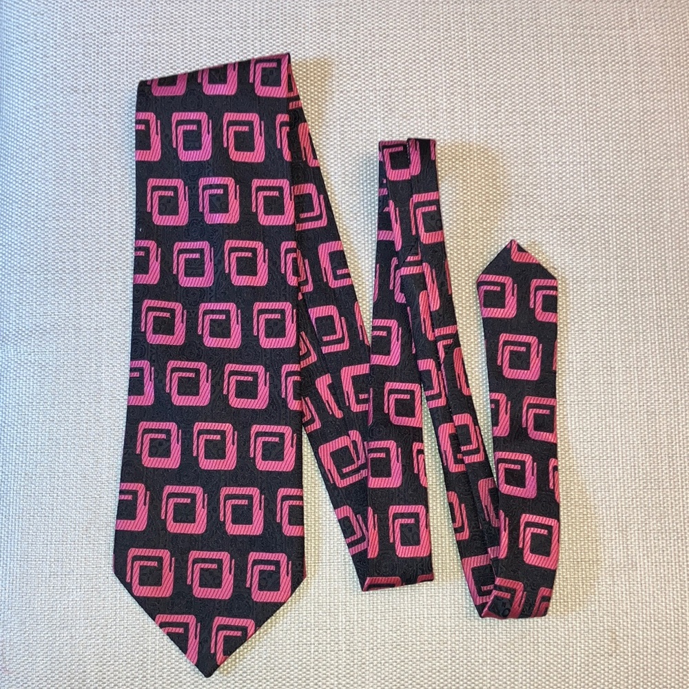 Christian Dior vintage tie, black & pink